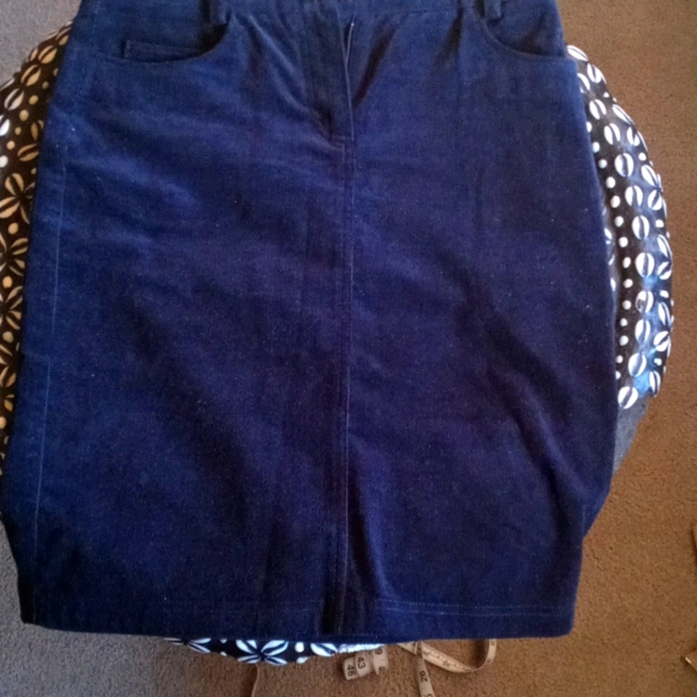 Dark blue velvet skirt